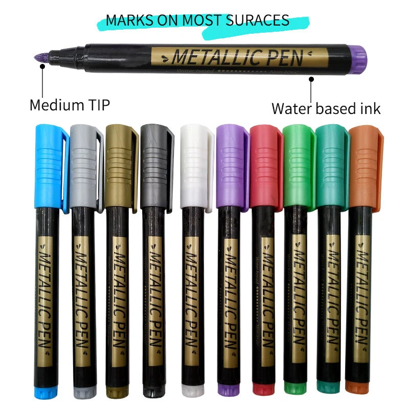 Набор из 10 цветных металлических маркеров