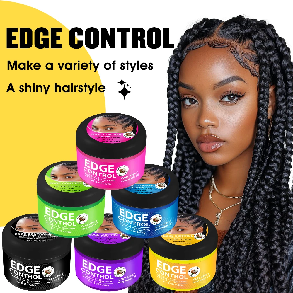 New Arrival Edge Control for Women Easy Wash Hair Wax Yellow Color 300g Gel