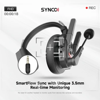 Synco Xtalk XPro X2 X5 2.4G Full-Duplex Noise Cancelling Wireless Calling System Earphones Head Mounted Communication Device detail image
