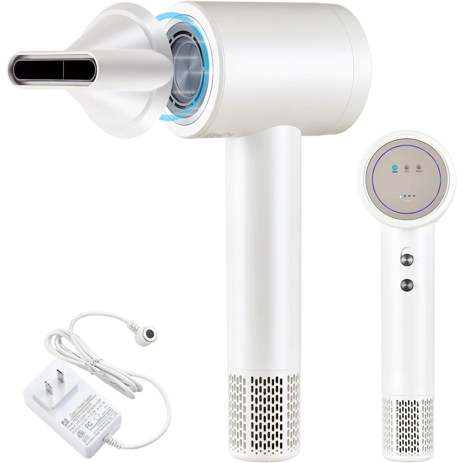 Cordless Ionic Digital Screen 4 Mode Charging Blow Dryer Magnetic Nozzle Travel Hair Dryer