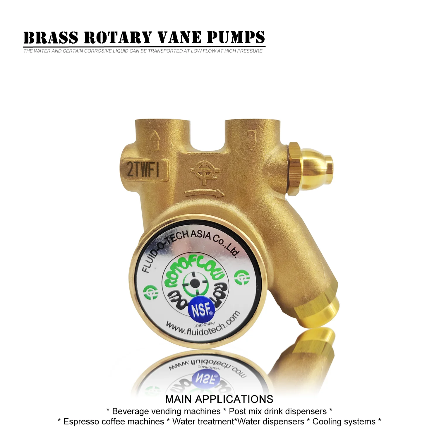 Fluidotech Brass Rotary Vane Pump Suitable For Beverage Machine