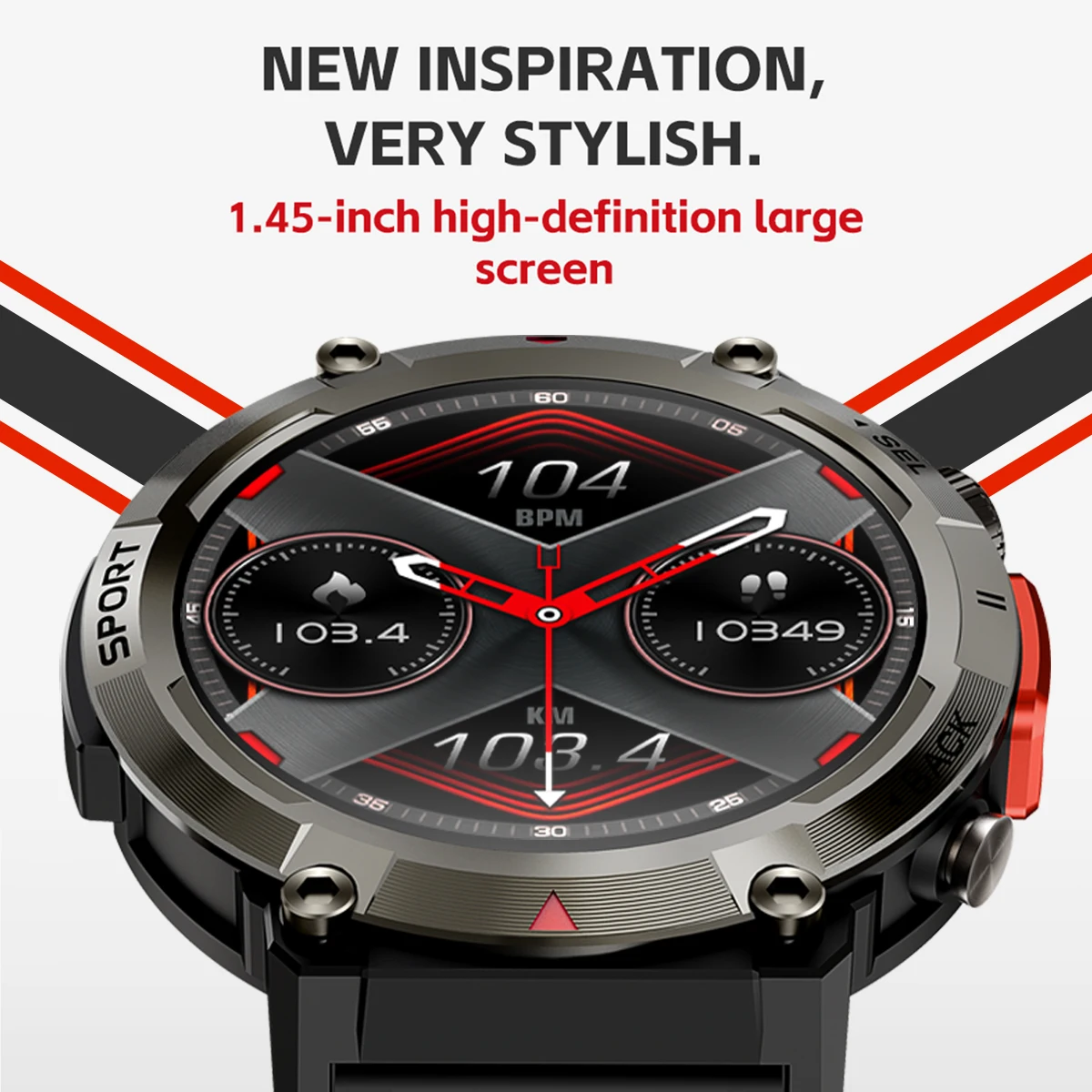 2024 New Arrival S100 Smart Watch with Floodlight Flashlight Outdoor Watch  Bluetooth Phone Call Waterproof Sports for Man
