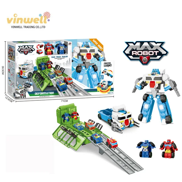 3 Color Max Robot Tractor Game Car Game with Carriage and Flash Deformation Robot Car
