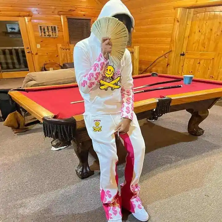 Salati Puff Print Logo Oversized High Quality Sweatpants and Hoodie Set Slim Fit Tracksuit for Men gallery 4