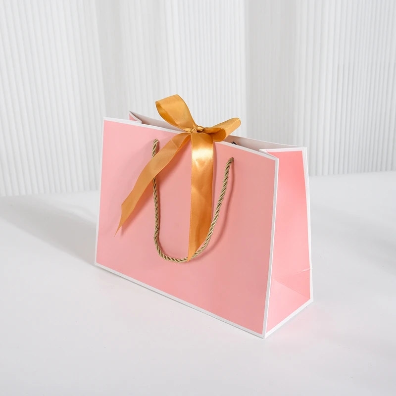 Luxury Boutique Packaging Custom Print Black Private Label Gift Paper Bag A4 Size