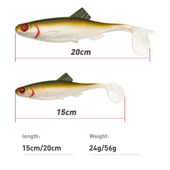 15cm 24g 20cm 56g 10colors Fishing for Grouper and Mandarin Bass Simulation Fishing Soft Lure Bait – Soft Lure – view 3