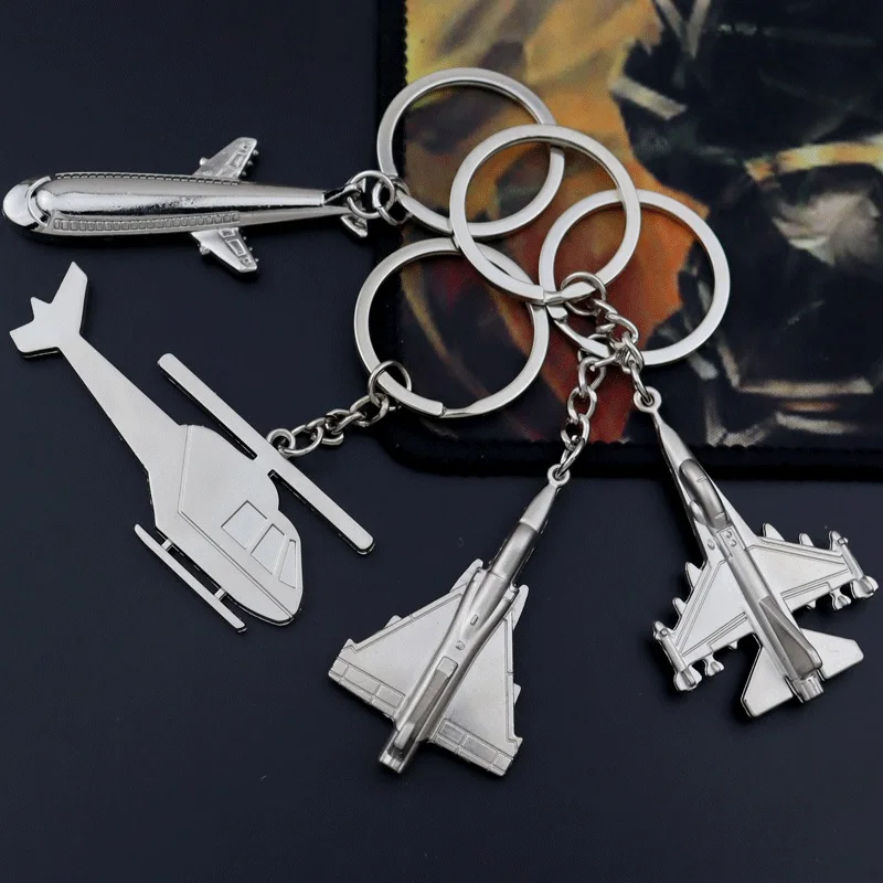 Airplane Keychain Airliners Fighter Plane Warplane Helicopter Pendant ...