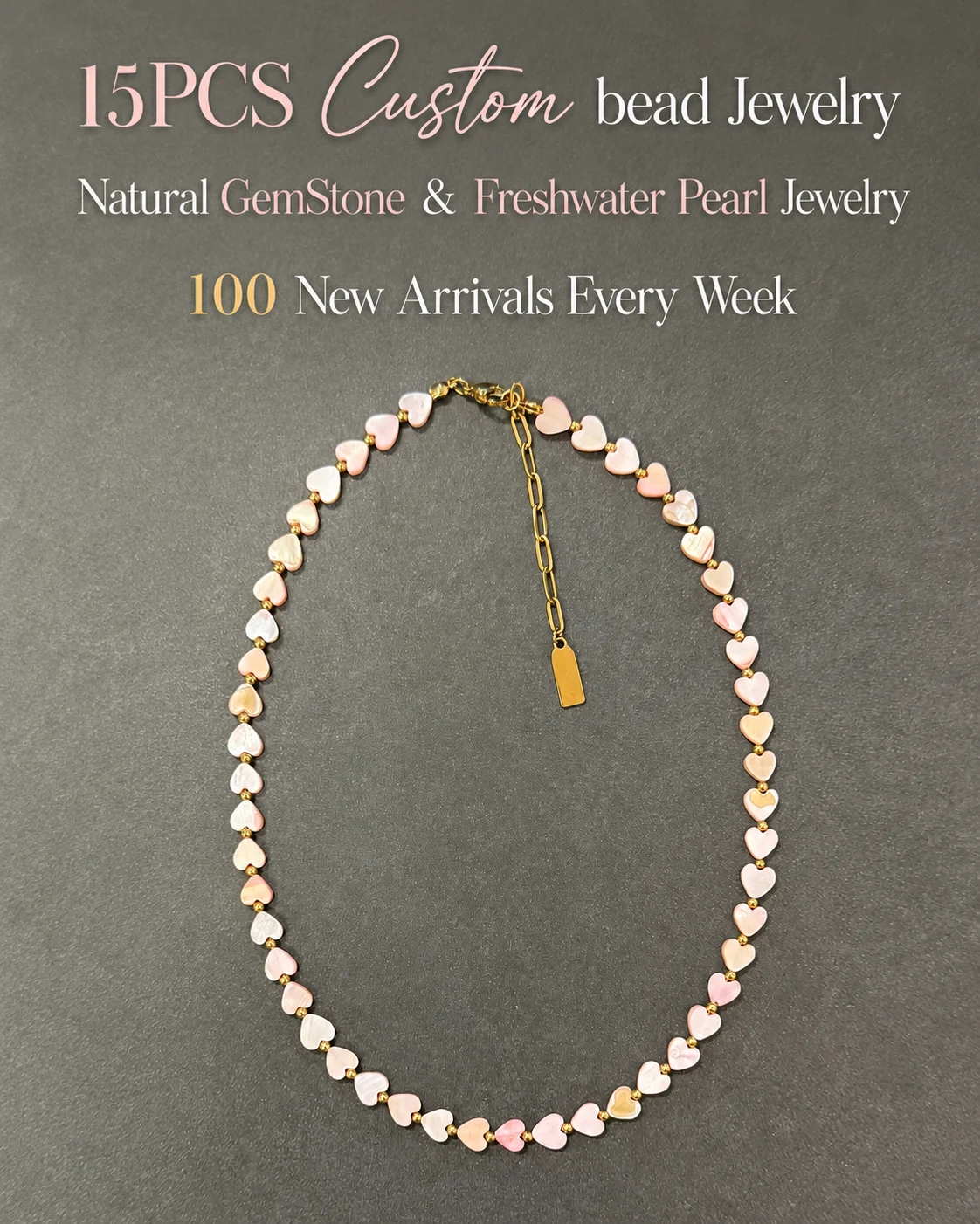 Custom Low MOQ Everyday Natural Stone Freshwater Baroque Pearl Mother of Pearl Shell Bead Necklace for Everyday Wear