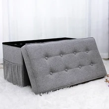 Customized Popular Long Bench Button Design Colourful Folding Storage Sleeper Ottoman Bench