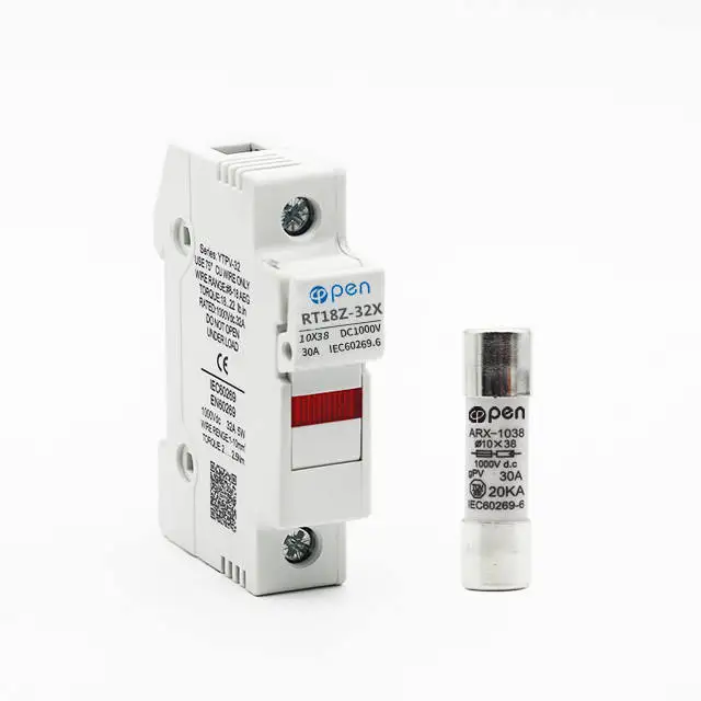 Патроны плавких предохранителей на солнечной батарее, 2P Din-рейки, подходят для плавких предохранителей 10*38 мм на солнечной батарее, для защиты фотоэлектрической системы