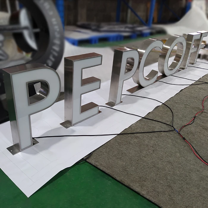 Наружный светодиодный электронный знак из нержавеющей стали 3D