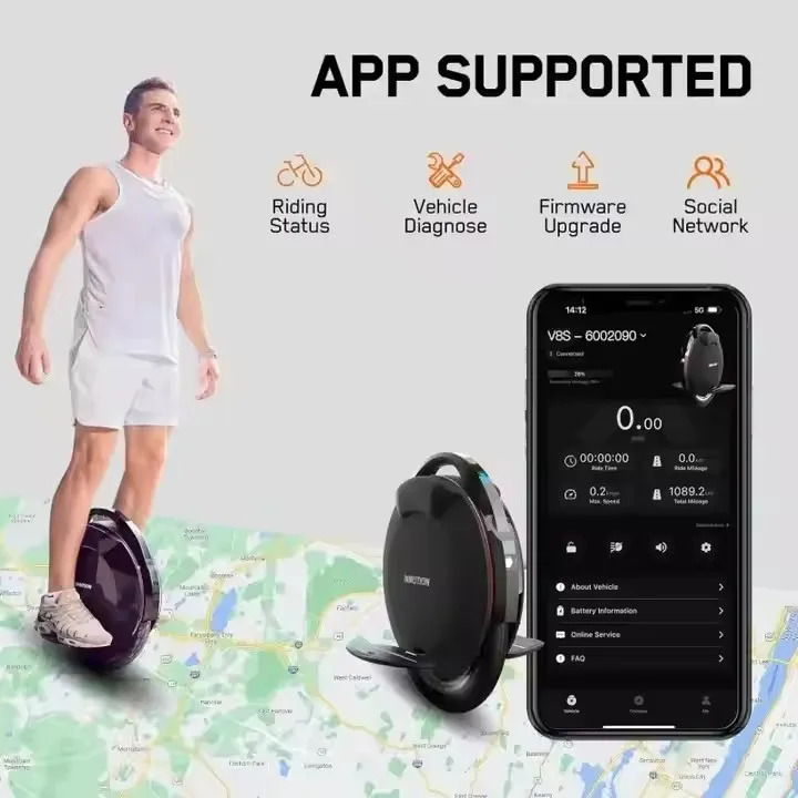 Fast Delivery INMOTION V8s Adult Electric Unicycle Cool Single Wheel Folding Balance Scooter