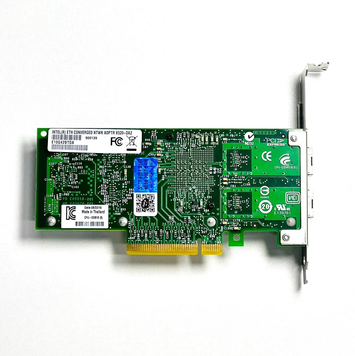 Intel X520-DA2 Pcie Network Card - Dual Port 10G Fiber