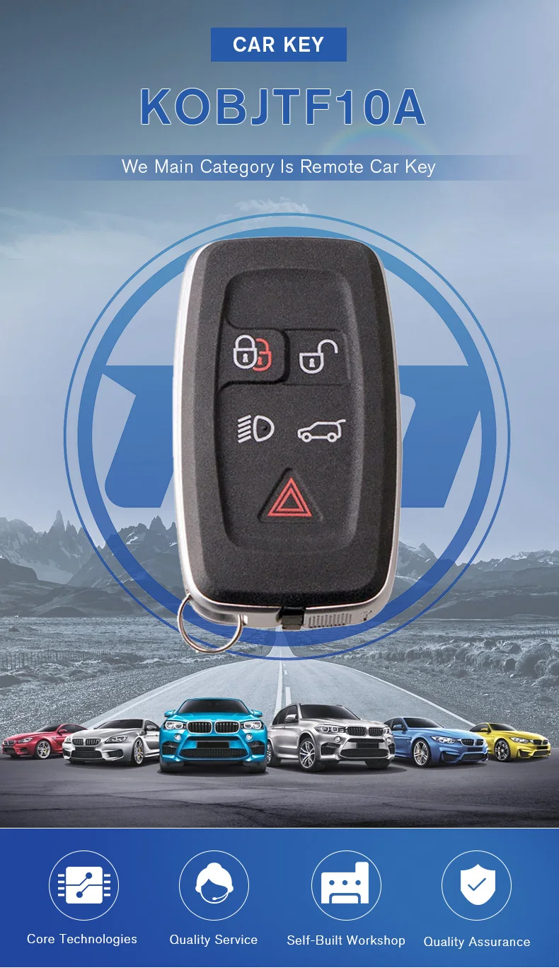 4+1 Buttons 433 Mhz Kobjtf10a Auto Smart Remote Keyless Key Fob Car Key For Land Rover Range