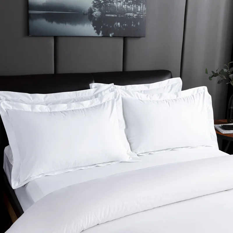 [Standard Hospitality] Pure White 100% Cotton Hotel Bed Sheet Set ...