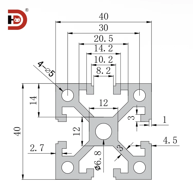 product 4040 industrial extruded aluminum profile frame square tube thickened industrial aluminum profile 4040w 30 thick-3