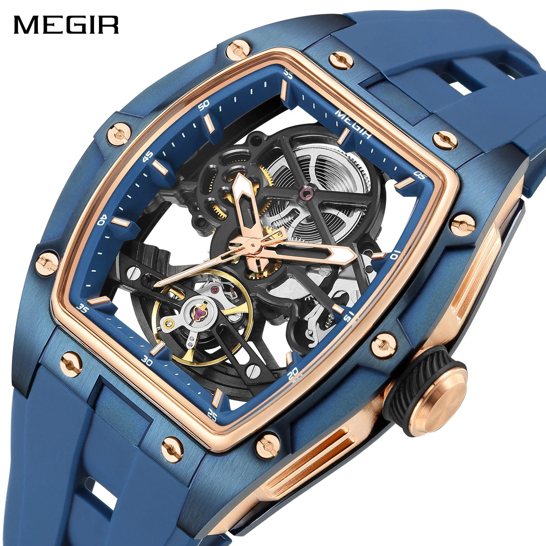 Chronograph Relojes Megir Opiniones MEGIR 2242, Reloj Deportivo De Marca De  Lujo Para Hombre, Relojes Mecánicos De Silicona, Reloj De Pulsera Luminoso 