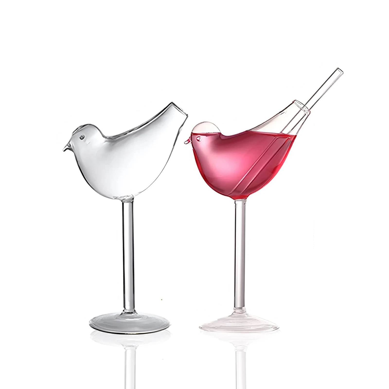 drinking bird shaped glasses wine glass