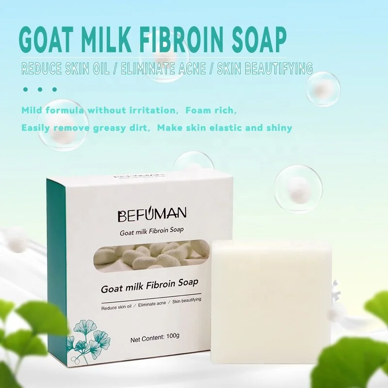 Silk Protein Skin Repair Soap Bar Handmade Silk Protein Foam Bath Skin Care Soap Natural Goat Milk Cleansing Whitening Soap