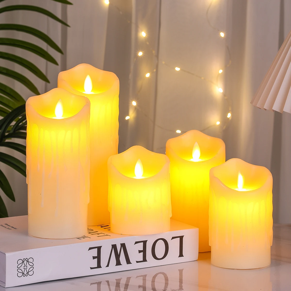 Paraffin Tearing Candle Flameless LED Candle Warm Light Festival Party Decoration Lamp Christmas Home Decor