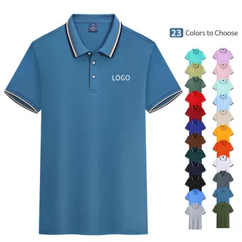 2025 Unisex 100% Polyester Polo Shirt Set Short Sleeve Custom Wholesale Puff Print Advertising Clothing