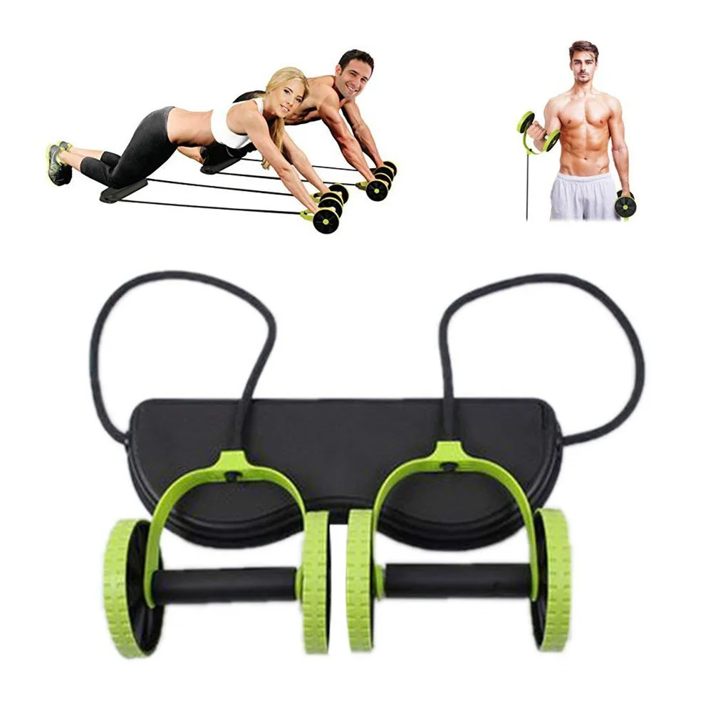 Automatic rebound tension double rope healthy muscle abdominal wheel roller belly thin arm fitness Abdominal strengthening wheel