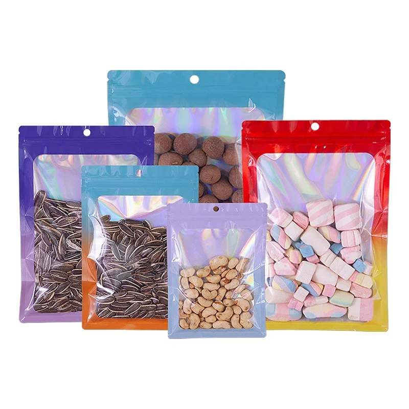 Gradient Bone Bag Aluminum Foil Laser Jewelry Packaging Bag Sealed Bag