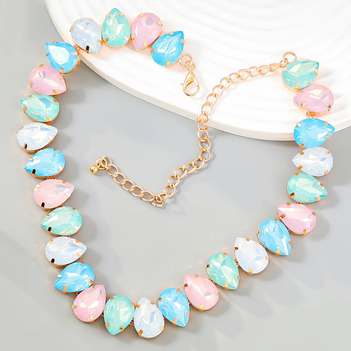 Statement Necklace For Women Bib Statement Necklace Colorful Glass