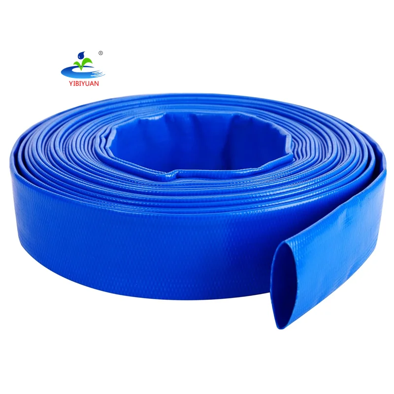 Yibiyuan Farm Water Drip Irrigation Pipe Agriculture PVC Layflat Flexible Durable High Pressure Anti-UV Quick Couplings 50M/Roll