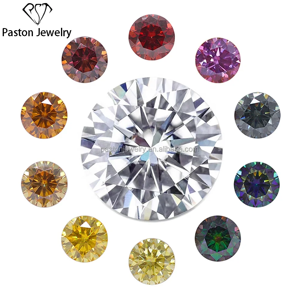 White D Color Round Brilliant Cut Moissanite Diamond With GRA Certificate  Pass Diamond Test Factory Price Moissanite 1ct 2ct 3ct