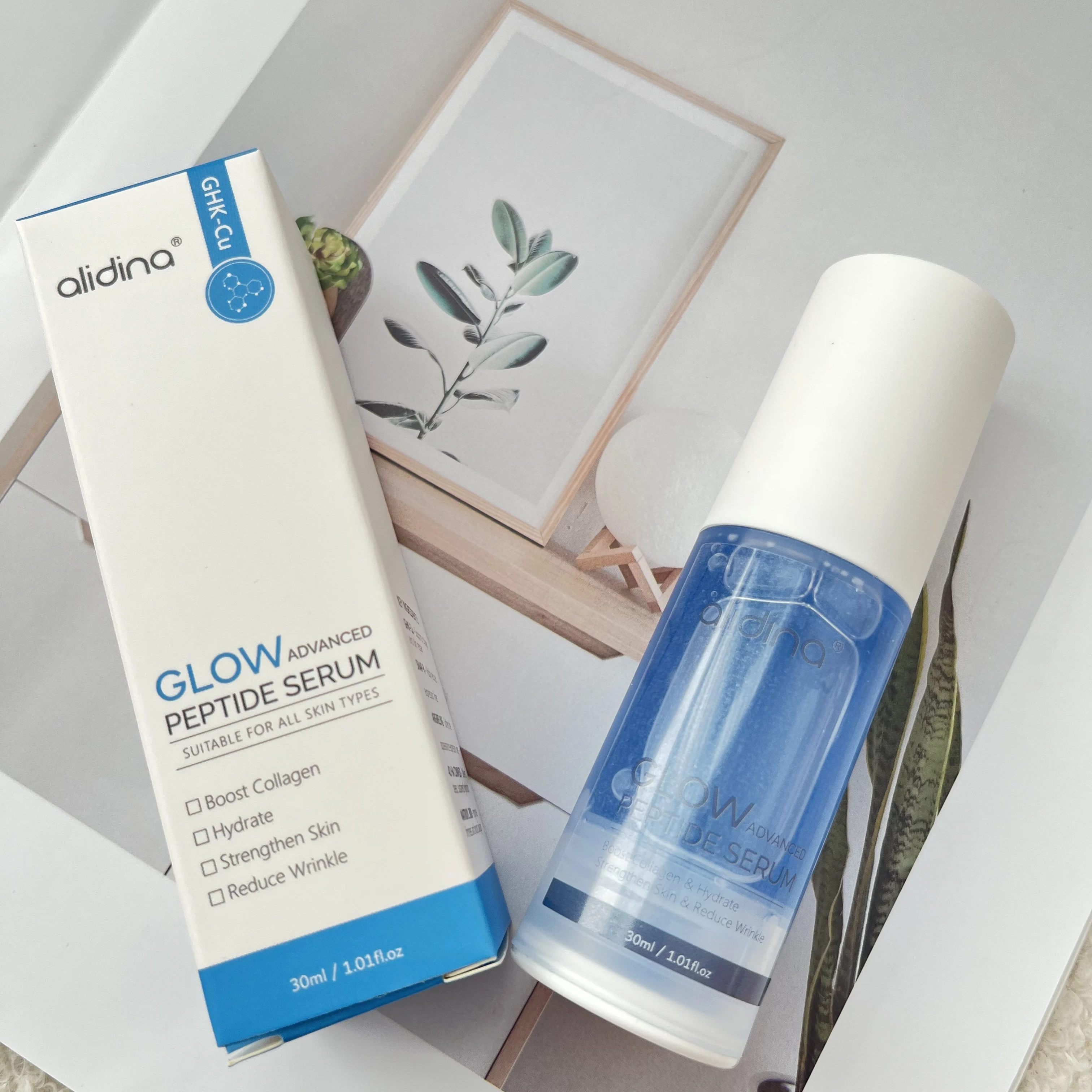 ghk-cu wholesale A Oem Private Label Wholesale Ghk-Cu Facial Whitening Natural Peptide Anti  Age Blue Copper Peptide Face Serum