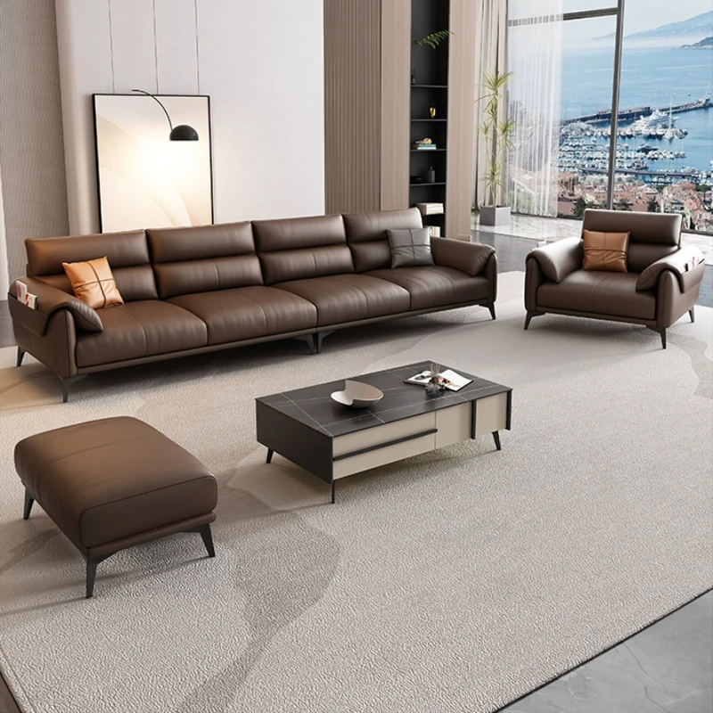 1+2+3 Set Modern Three Seat Leather Sofa for Home Office Hospital Commercial Use-OEM Applicable