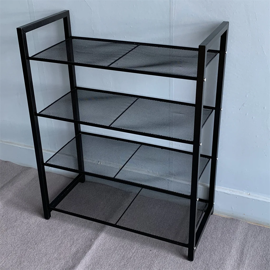 4-tier Stackable Shoe Shelf Iron Barbed Wire Storage