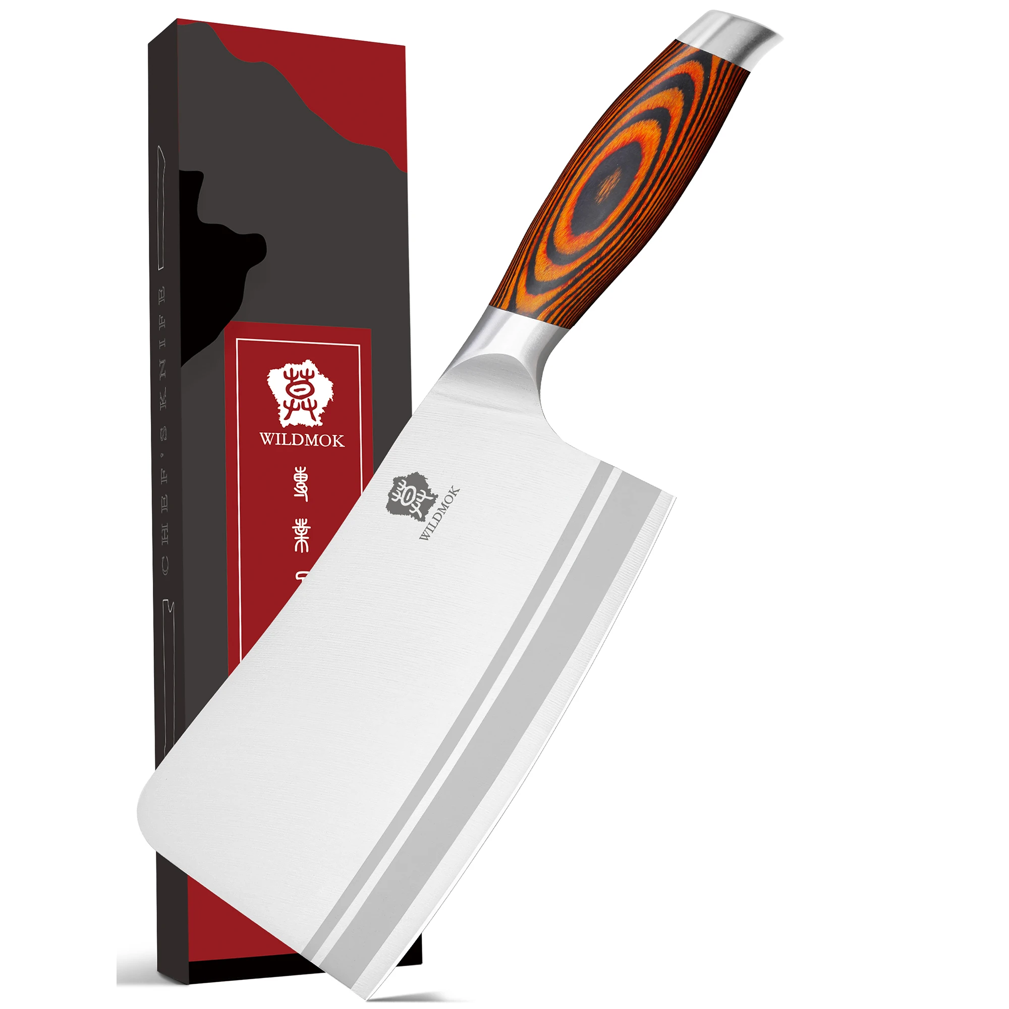 Couteau de boucher robuste WILDMOK 7 pouces en acier inoxydable, couteau de cuisine chinois, hachoir à os_voghion.com