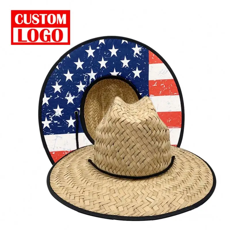 Соломенная шляпа оптовая продажа плоская высокого качества модная широкополая для серфинга с логотипом соломенные шляпы