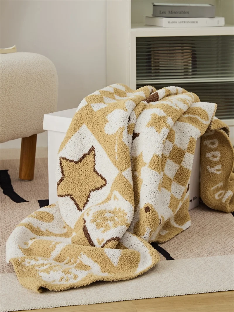 New Arrival Dragon Checker 100% Polyester Jacquard Knitted Throw Microfiber Blanket for  home decoration LGB details