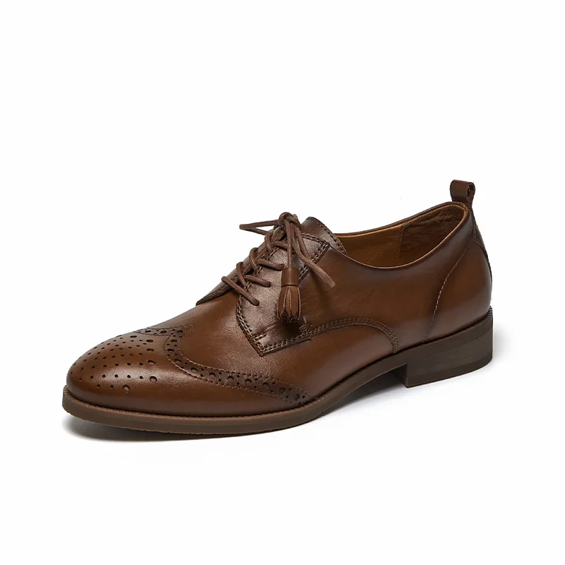 New Ladies Leather Brogues Handmade 