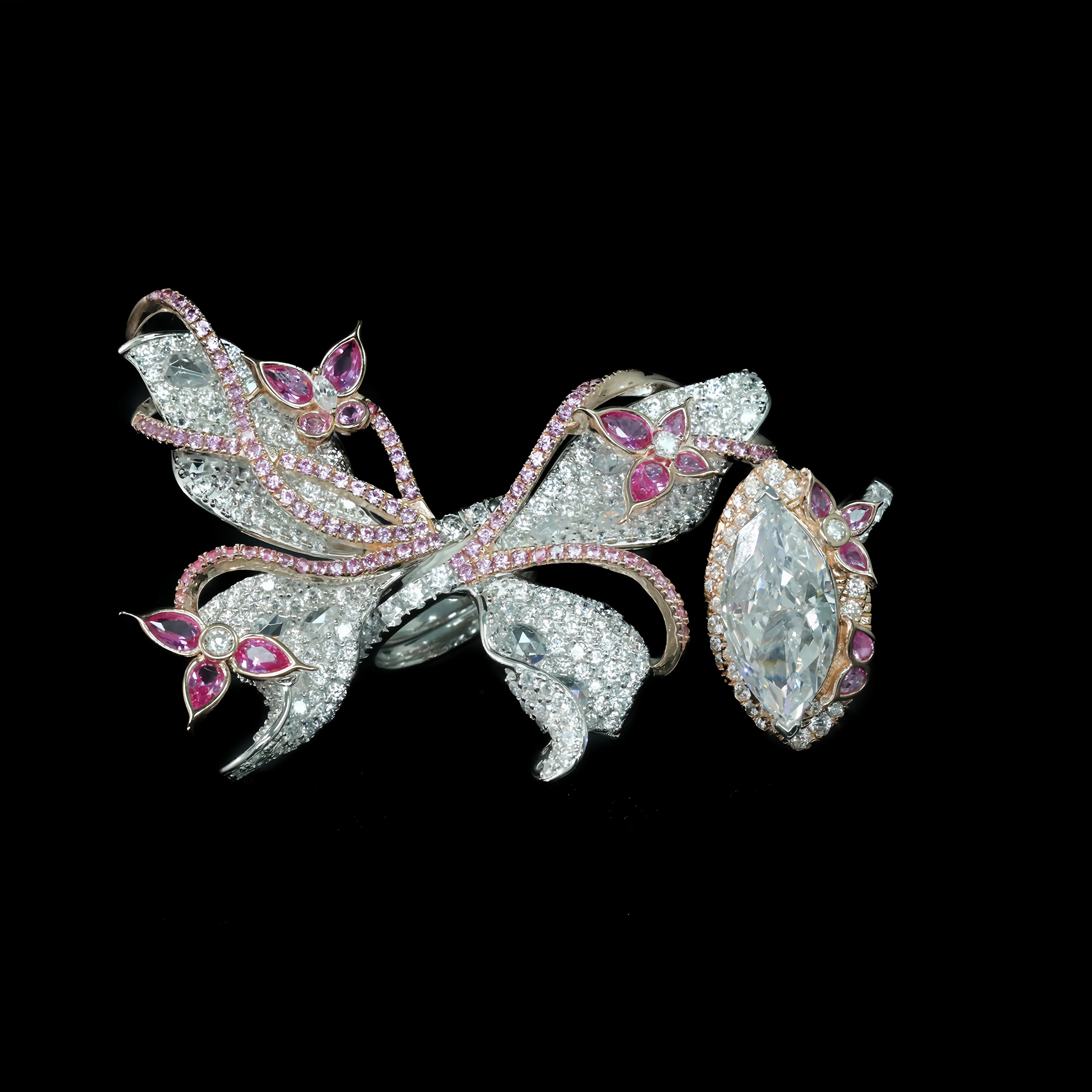 MUSHAN Jewelry Factory Luxury 5A High Carbon Diamond 3D Butterfly Ring 925 Sterling Silver Promise Engagement Wedding Rings Set