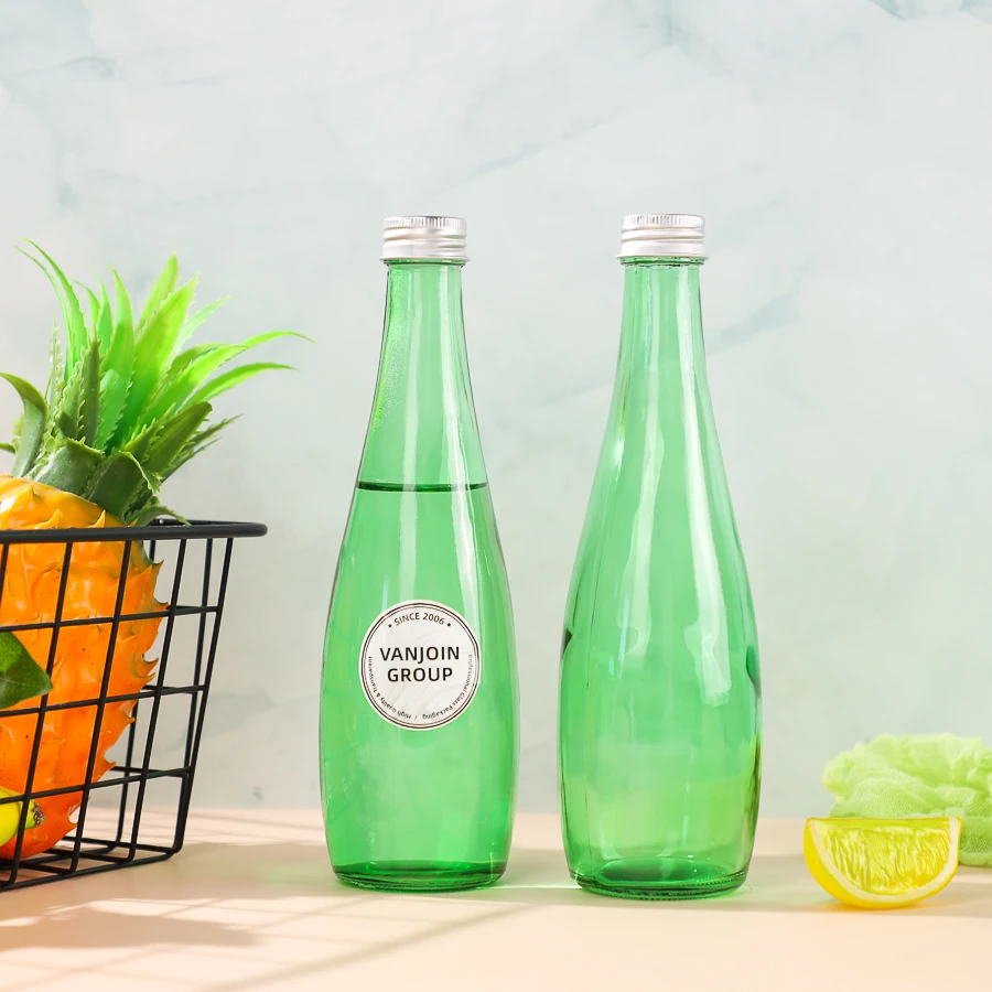 330ml 500ml 750mlドロップ形状ガラス瓶スクリューキャップ付き