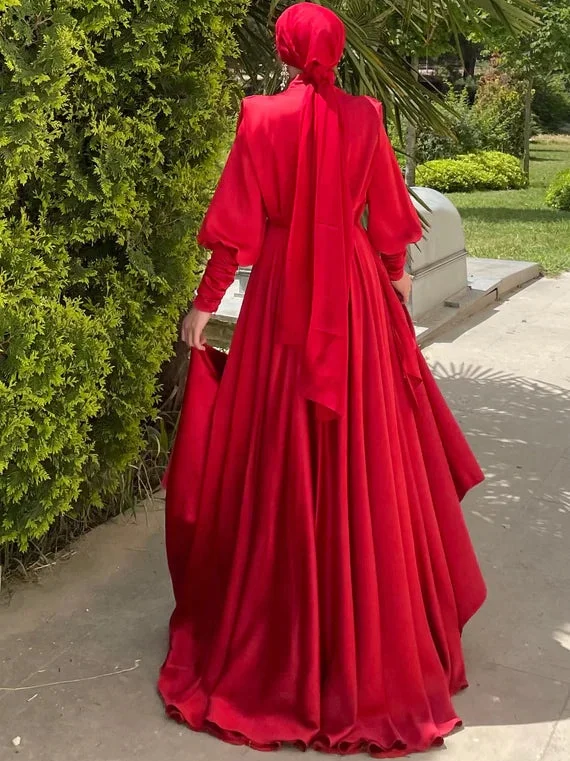 Muslim Wear Manufacturers Custom Dubai Muslim Satin Modest Wedding Party Prom Evening Maxi Dress for Ladies Muslim Wear Manufacturers Custom Dubai Muslim Satin Modest Wedding Party Prom Evening Maxi Dress for Ladies