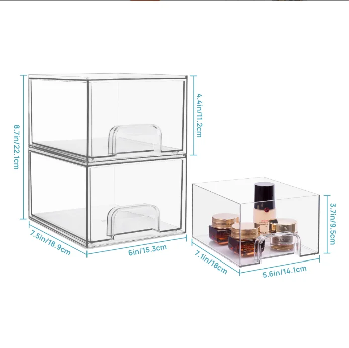 Transparent Drawer Storage Box Postcard Home Eyeshadow Cosmetics Large Capacity Dustproof Acrylic Storage Box