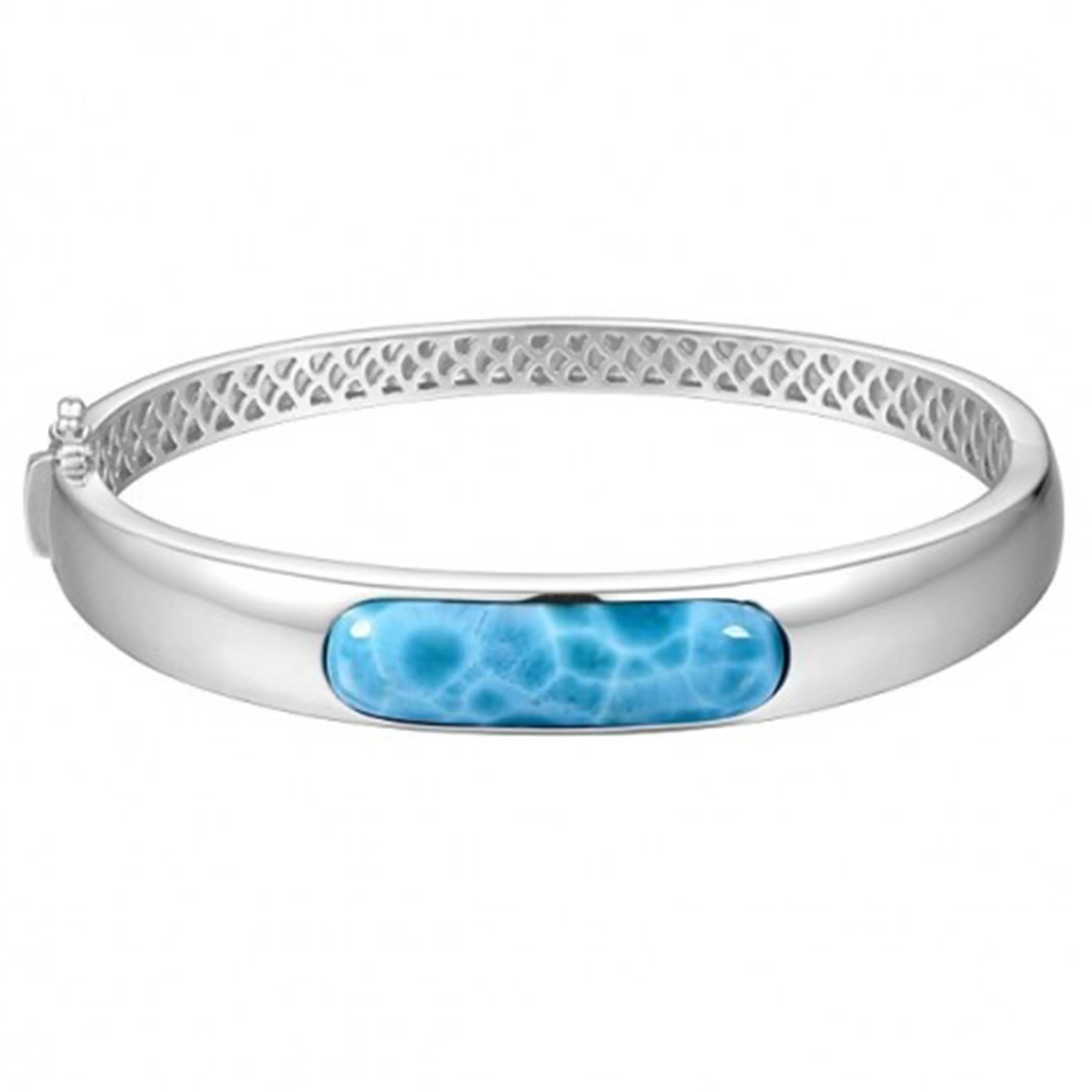 Bracelet Vintage ATHOC Argent Sterling 925 Perles Bleues Grecques - Rétro Années 30-50 - Occasion Très Bon état