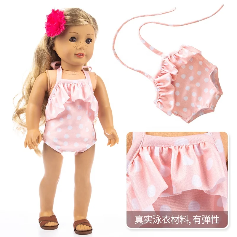 Красивый дизайн розовый 18 дюймов американская кукла Купальник Одежда аксессуары подходят 43-45 см