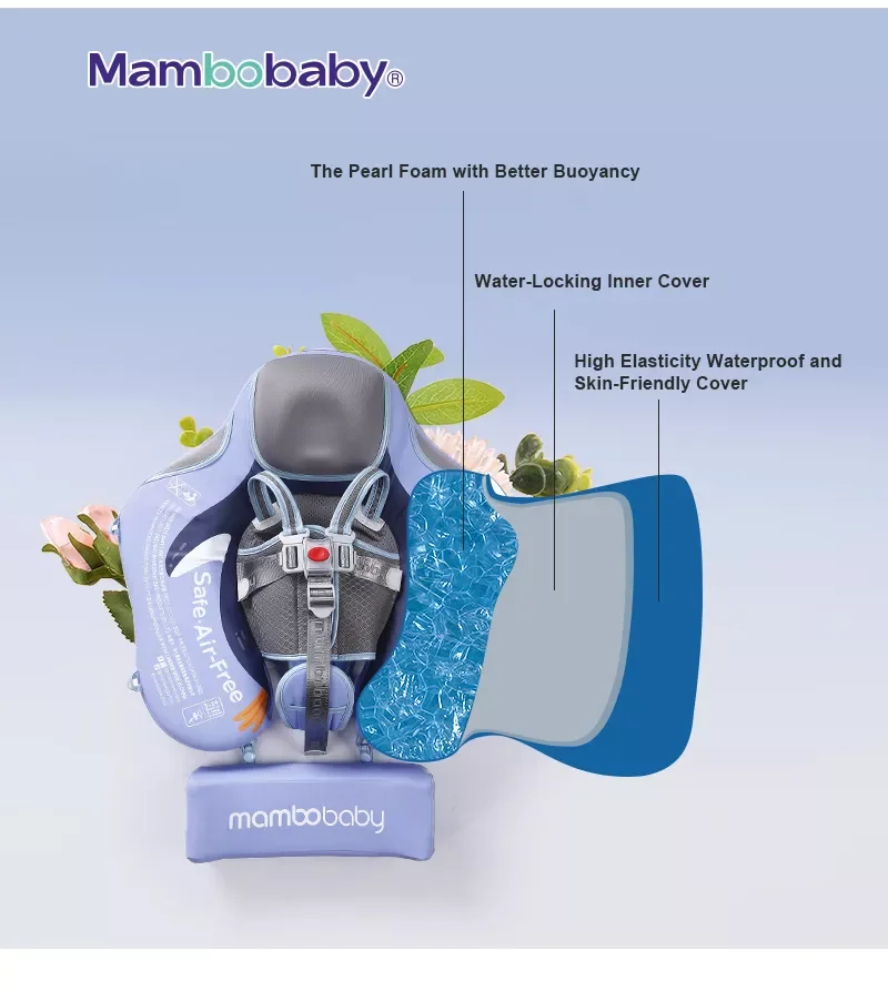 Mambobaby Non Inflatable Baby Chest Float With Canopy Pool Holiday