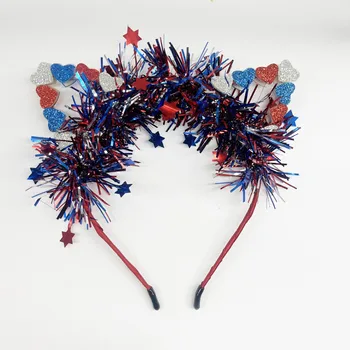 Holiday Party Gift Headwear Happy American Independence Day 4th July Party DIY US National Day Cat Ear Hair Lovely HeadBand