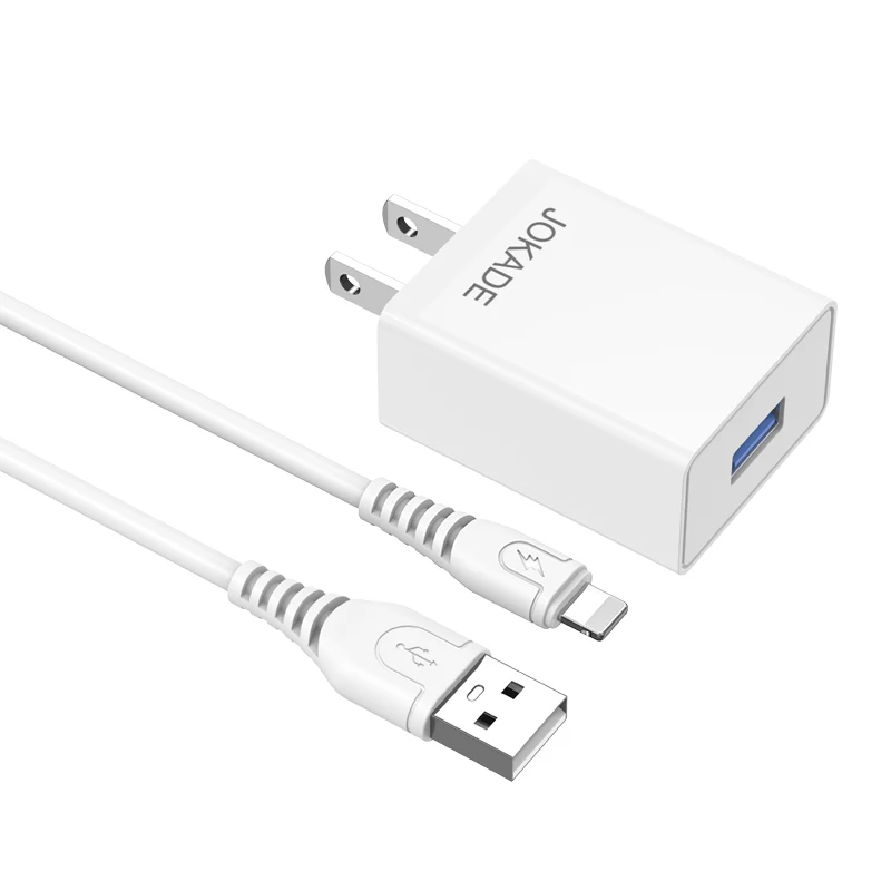 JOKADE   Mobile Phone Usb 3A Fast Charging Wall Charger Single Port Intelligent Charger Set American Standard