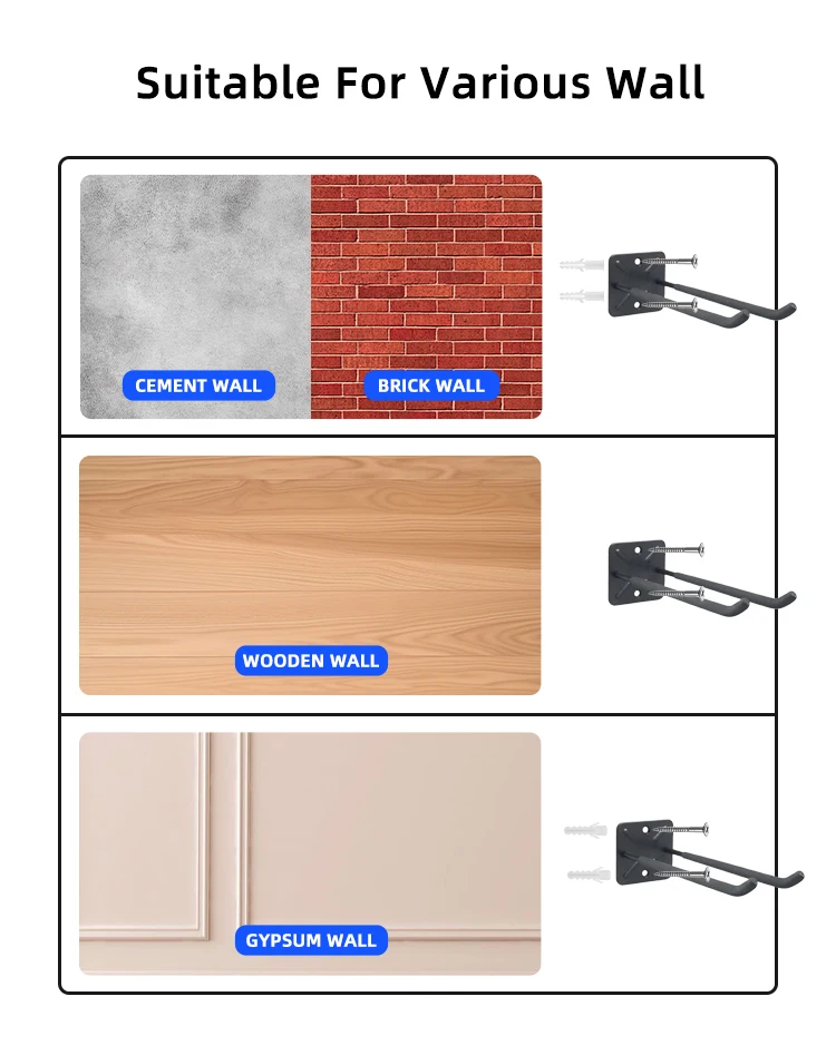 Industrial Strength Wall Mounted Hooks Metal Utility Straight Hooks Hangers for Garage Tool Storage manufacture