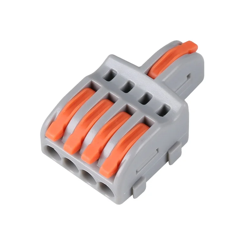 Quick Electric Connector Splitter Universal Compact Lever Connector 1 in 4 Out Wiring Terminal Block