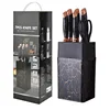 Black gold knife set of seven