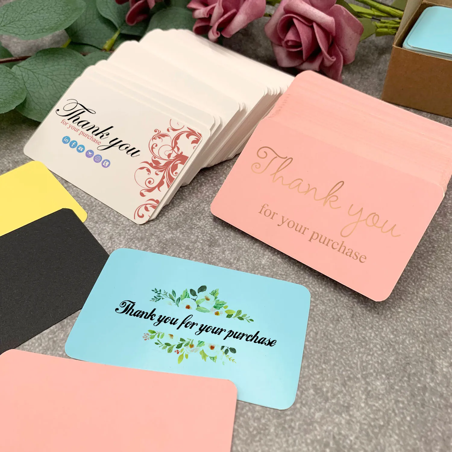 Wholesale Business Thank You Greeting Card Printing logo Gift Card